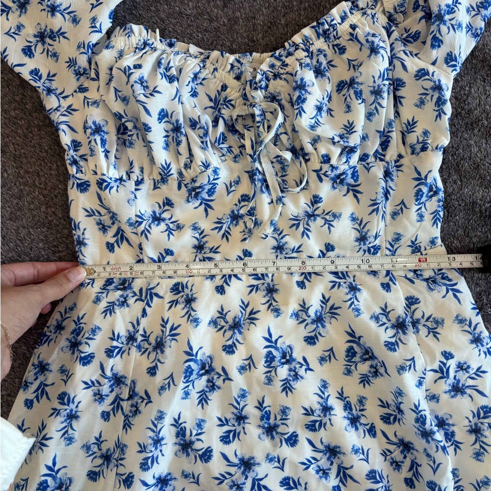 Baltic Born Gwen Smocked Midi Dress Blue/White floral - Picture 8 of 8